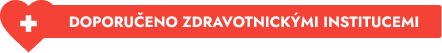 Symbol s srdcem a textem doporučeno zdravotnickými institucemi